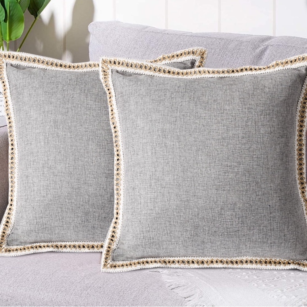 Elegant Gray Throw Pillow cover. No insert pillow included 005